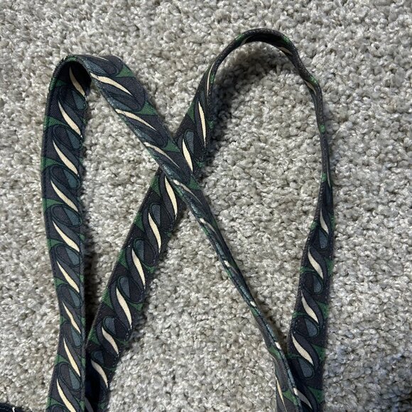 Tory Burch Pattern Print Canvas Tote Curly Ribbon Swan - Picture 7 of 10